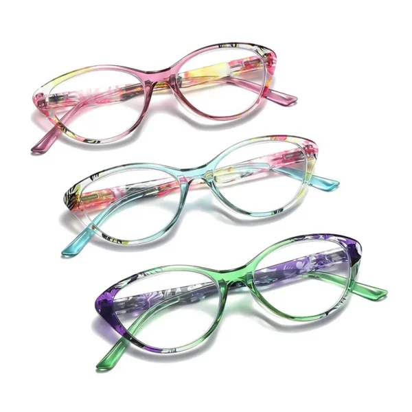 Reading Glasses For Women/Men-Blue Light Blocking Computer Reader Cat Eye Frame Trendy Fashion Clear Lens Fake Eyeglasses